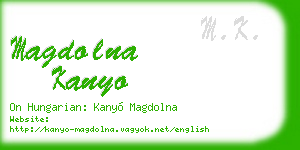 magdolna kanyo business card