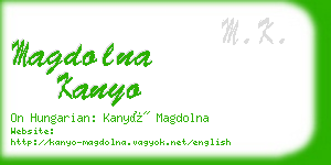 magdolna kanyo business card